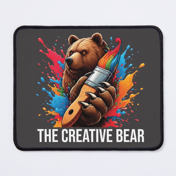Item preview, The Creative Bear -Artistic Grizzly Bear Painting Graphic - White Text designed and sold by TCB-Studio.