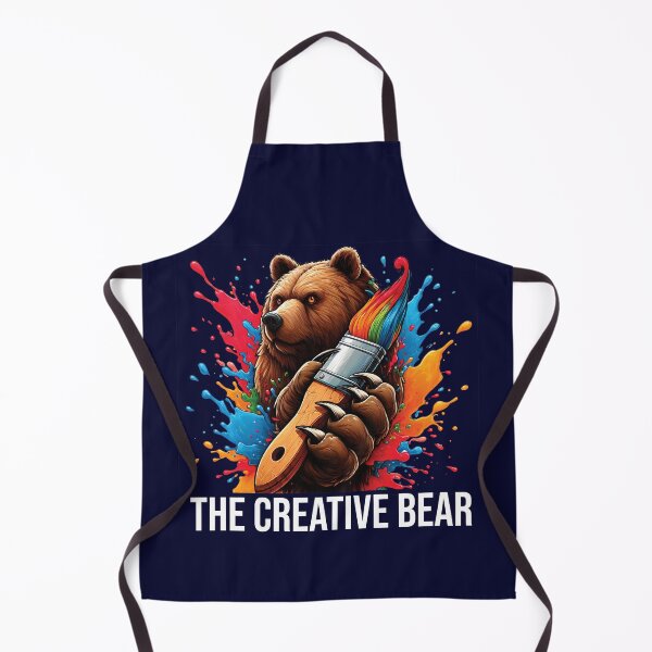 Item preview, The Creative Bear -Artistic Grizzly Bear Painting Graphic - White Text designed and sold by TCB-Studio.