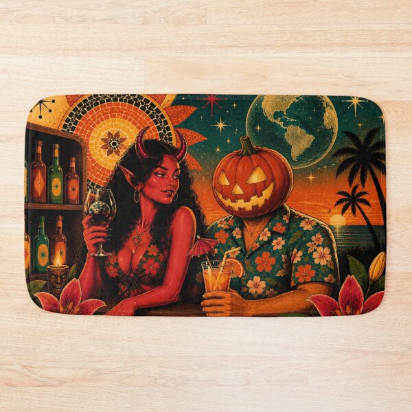 Item preview, Headless Horseman Cosmic Tiki Devil – Retro Fantasy Halloween Art designed and sold by TheHorsemanRidesAgain.