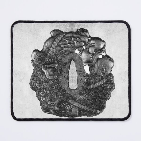 Item preview, Dual Shishi Lion Dog Tsuba Japanese Sword Guard designed and sold by Ghoul Enterprises.