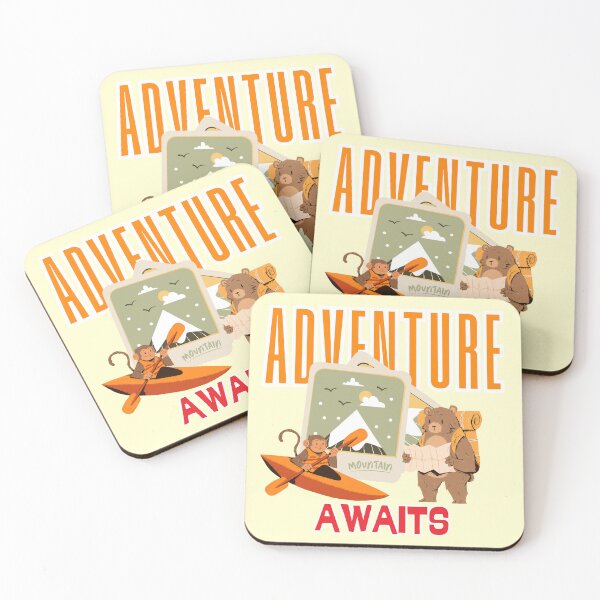 Item preview, Adventure Awaits Cute Bear Hiking Monkey Kayak Graphic designed and sold by SilverSeaBKK.
