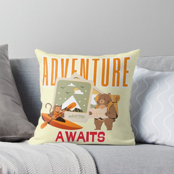 Item preview, Adventure Awaits Cute Bear Hiking Monkey Kayak Graphic designed and sold by SilverSeaBKK.