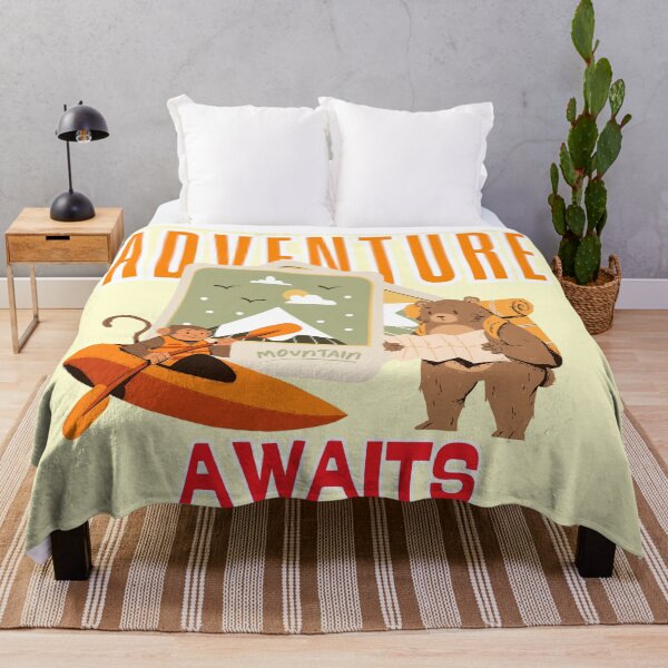Item preview, Adventure Awaits Cute Bear Hiking Monkey Kayak Graphic designed and sold by SilverSeaBKK.