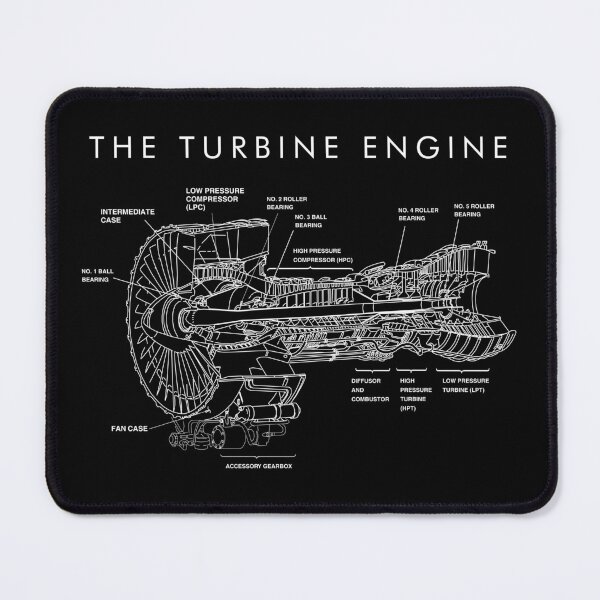 Item preview, The Turbine Engine (White on Black) designed and sold by DontGiveaShirt.
