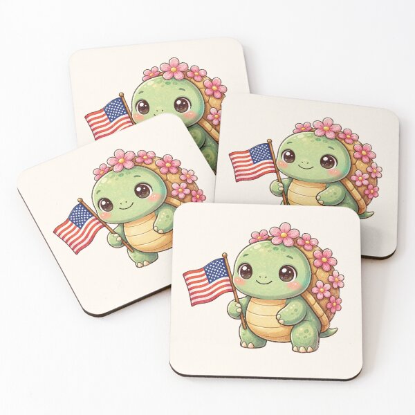 Item preview,  Cute Patriotic Turtle With American Flag  designed and sold by SweetLilith.