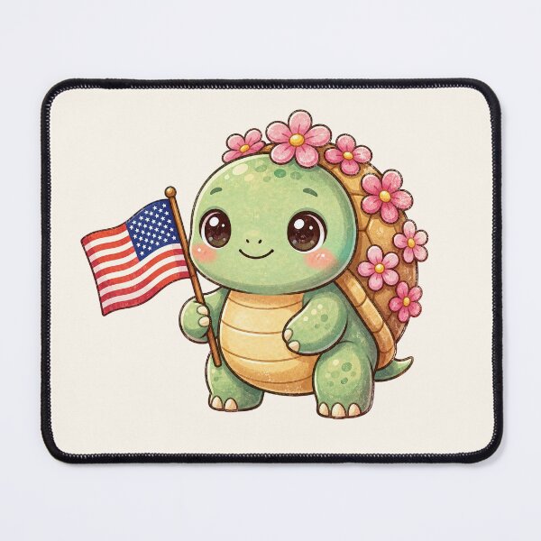 Item preview, Cute Patriotic Turtle With American Flag designed and sold by SweetLilith.