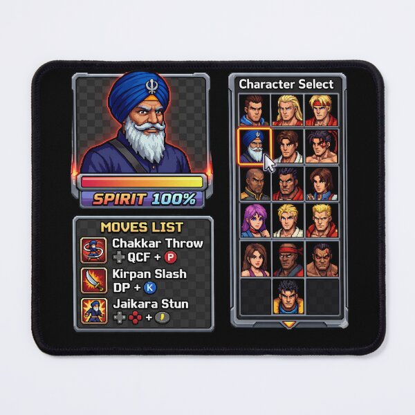 Item preview, Punjabi Sikh Warrior Retro Fighting Game Character Pixel Art | Arcade Gamer Design designed and sold by SinghMerchUniverse.