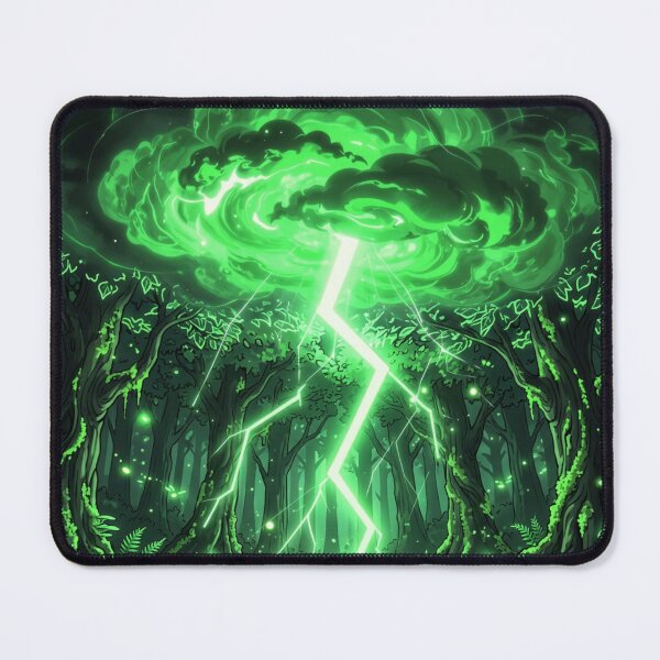 Item preview, Green Neon Thunder Cloud Forest Fantasy – Nature Lightning Glow Design   designed and sold by DervoTeck2767.