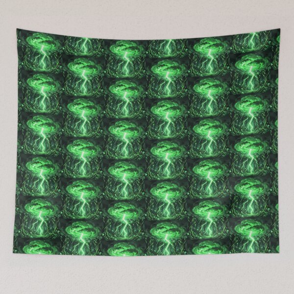 Item preview, Green Neon Thunder Cloud Forest Fantasy – Nature Lightning Glow Design   designed and sold by DervoTeck2767.