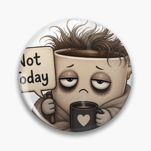 Item preview, Not Today Tired Coffee Cup Funny Lazy Morning Sticker designed and sold by redblink store.