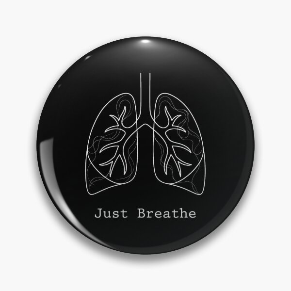 Item preview, Minimalist Line Art Just Breathe Lung Shape designed and sold by DuckOddity.