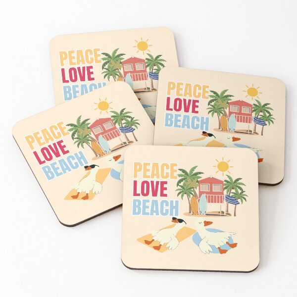 Item preview, Peace Love Beach Cute Sunbathing Ducks Graphic designed and sold by SilverSeaBKK.