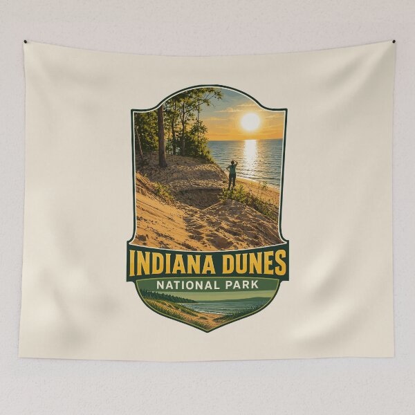Item preview, Indiana Dunes National Park Retro Lakeshore designed and sold by Gideon Emmerich.