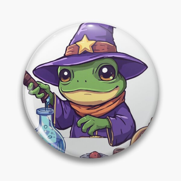 Item preview, Cute Wizard Frog Brewing Potion – Magical Fantasy Kawaii Sticker designed and sold by redblink store.
