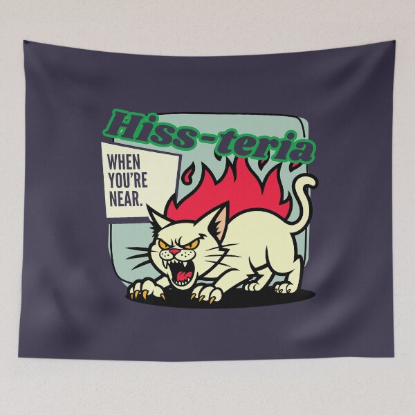 Item preview, Hiss-teria When You're Near - Funny Cat Pun designed and sold by pulse_retail.