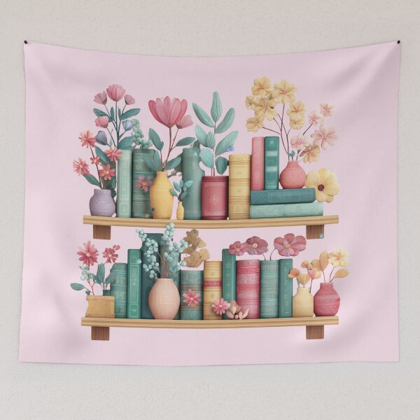 Item preview, Tiny Bookshelf & Flowers designed and sold by bubblyrainbow.