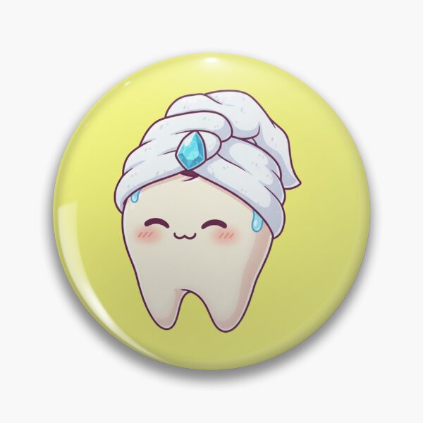 Item preview, Cute Tooth Wearing Luxury Spa Towel Turban and Blue Diamond Gemstone Kawaii Dentist Gift designed and sold by bvdesignart.