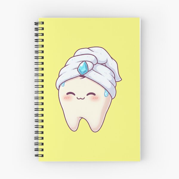 Item preview, Cute Tooth Wearing Luxury Spa Towel Turban and Blue Diamond Gemstone Kawaii Dentist Gift designed and sold by bvdesignart.