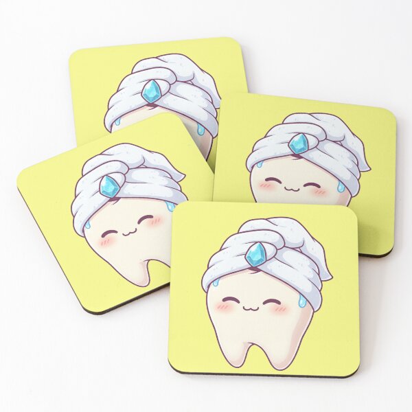 Item preview, Cute Tooth Wearing Luxury Spa Towel Turban and Blue Diamond Gemstone Kawaii Dentist Gift designed and sold by bvdesignart.