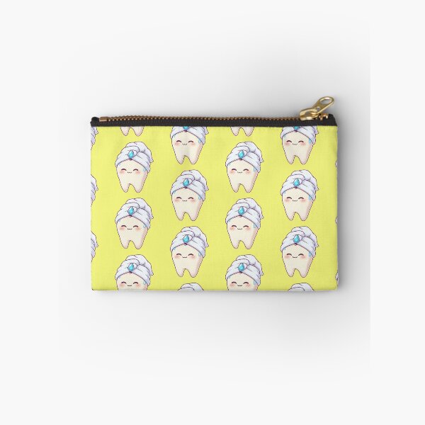 Item preview, Cute Tooth Wearing Luxury Spa Towel Turban and Blue Diamond Gemstone Kawaii Dentist Gift designed and sold by bvdesignart.