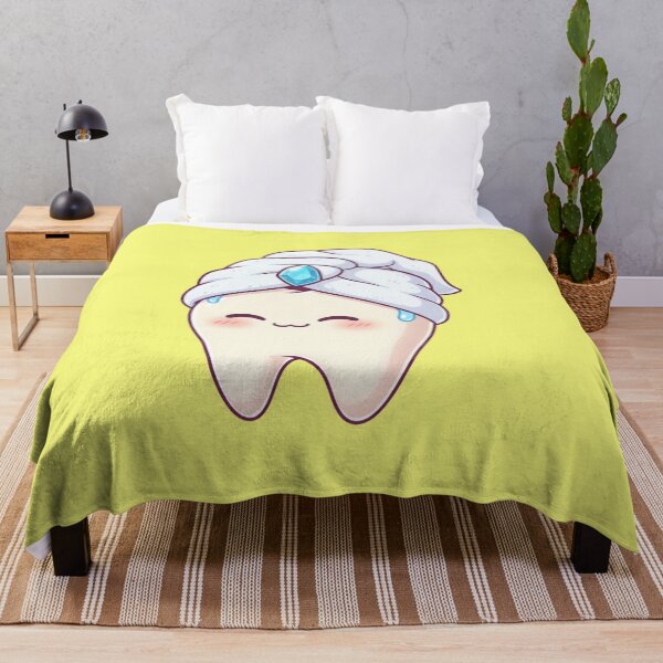 Item preview, Cute Tooth Wearing Luxury Spa Towel Turban and Blue Diamond Gemstone Kawaii Dentist Gift designed and sold by bvdesignart.