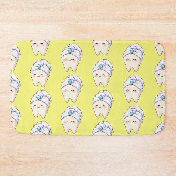 Item preview, Cute Tooth Wearing Luxury Spa Towel Turban and Blue Diamond Gemstone Kawaii Dentist Gift designed and sold by bvdesignart.