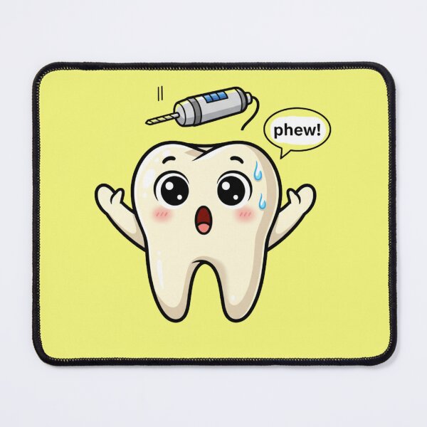 Item preview, Cute Tooth Dodging Dental Drill Funny Dentist Humor Cartoons designed and sold by bvdesignart.