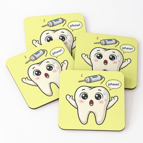 Item preview, Cute Tooth Dodging Dental Drill Funny Dentist Humor Cartoons designed and sold by bvdesignart.