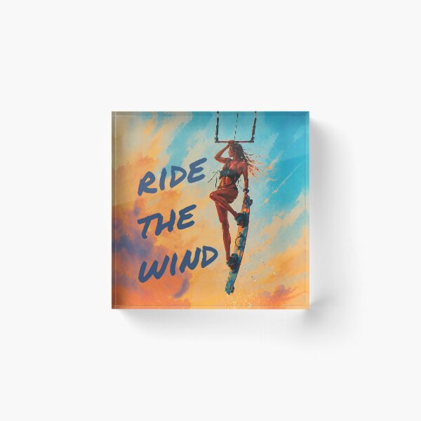 Item preview, Ride the Wind – Kitesurf Sunset Typography Illustration designed and sold by Islabonita..