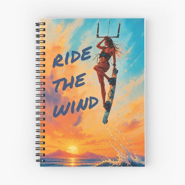 Item preview, Ride the Wind – Kitesurf Sunset Typography Illustration designed and sold by Islabonita..