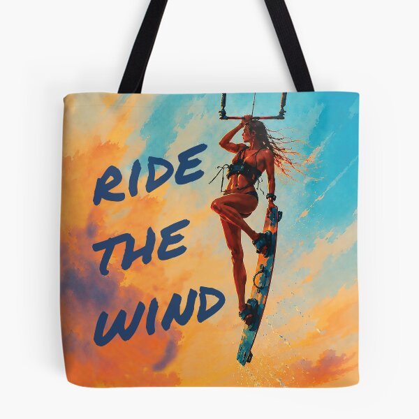 Item preview, Ride the Wind – Kitesurf Sunset Typography Illustration designed and sold by Islabonita..