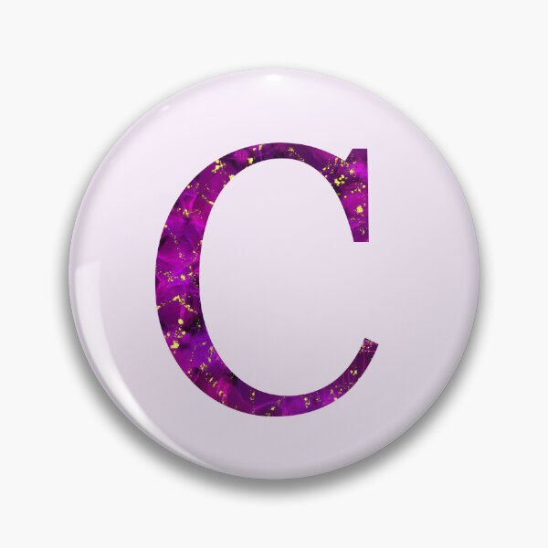 Item preview, Monogram letter C in pink color with gold accents, alcohol ink digital art designed and sold by SweetLilith.