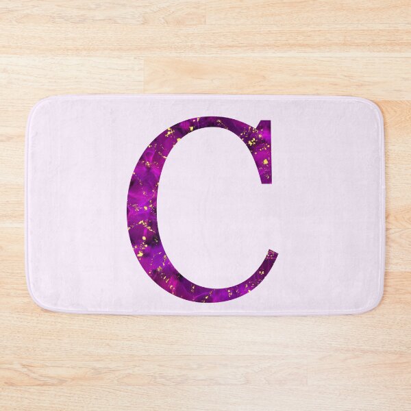 Item preview, Monogram letter C in pink color with gold accents, alcohol ink digital art designed and sold by SweetLilith.