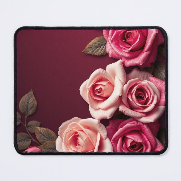 Item preview, Magenta Pink Roses on Burgundy designed and sold by IntelliMindDesigns.