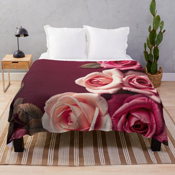 Item preview, Magenta Pink Roses on Burgundy designed and sold by IntelliMindDesigns.