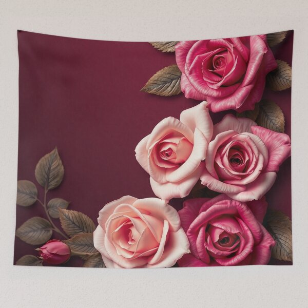 Item preview, Magenta Pink Roses on Burgundy designed and sold by IntelliMindDesigns.