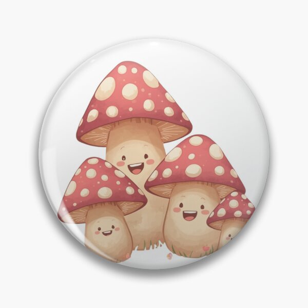 Item preview, Happy Mushroom Family Cute Kawaii Fungi Sticker designed and sold by redblink store.