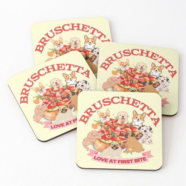 Item preview, Bruschetta Love at First Bite Cute Dogs Food Pun Graphic designed and sold by SilverSeaBKK.
