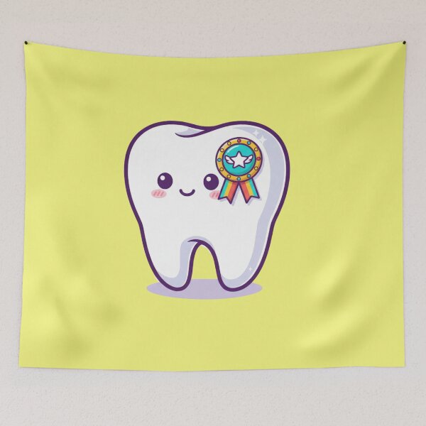 Item preview, Cute Happy Tooth with Award Ribbon Dental Care and Dentist Achievement Gift Design designed and sold by bvdesignart.