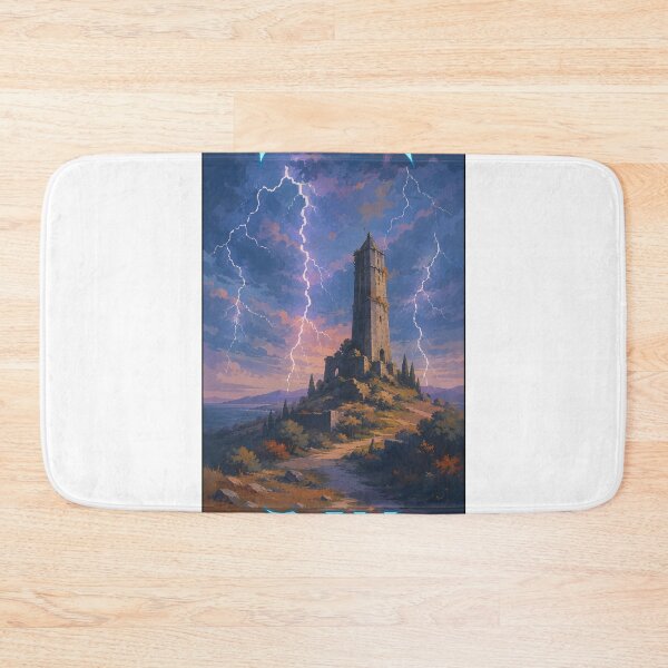 Item preview, Fantasy Lightning Tower Vintage Poster | RAY Streetwear Graphic Tee designed and sold by RAYapparel.