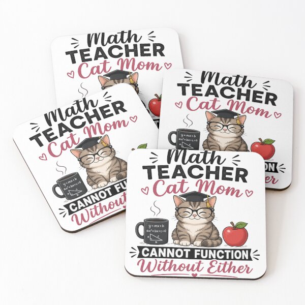 Item preview,  Math Teacher Cat Mom Cannot Function Without Either Funny Teacher T-Shirt designed and sold by PlushFutura.