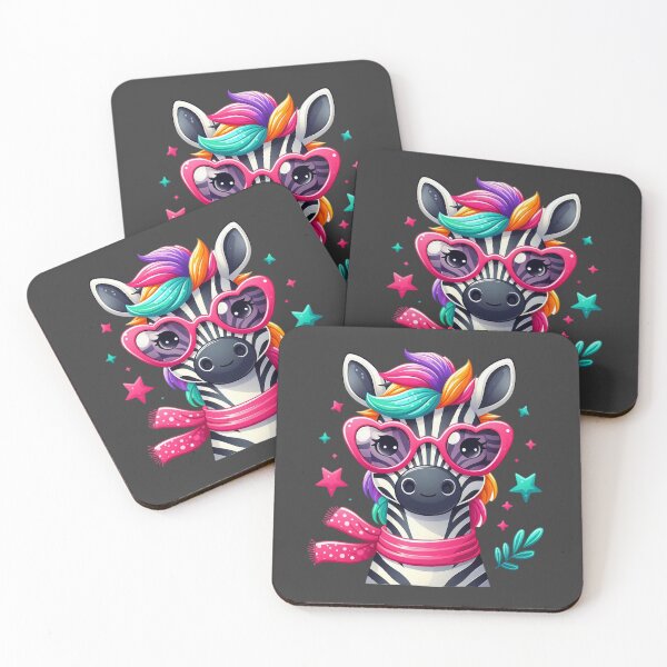 Item preview, Cute Colorful Zebra With Pink Glasses designed and sold by SweetLilith.