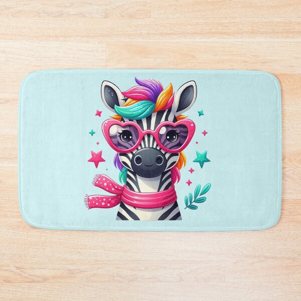 Item preview, Cute Colorful Zebra With Pink Glasses designed and sold by SweetLilith.