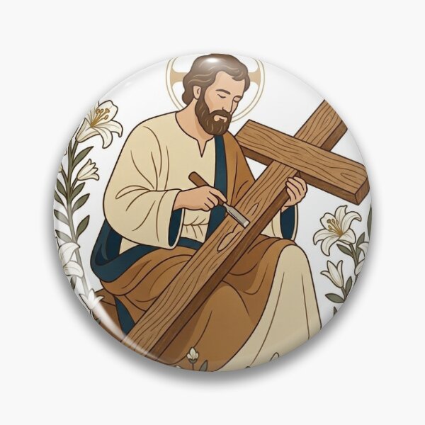 Item preview, Saint Joseph the Carpenter Working on the Wooden Cross designed and sold by fiatstore.
