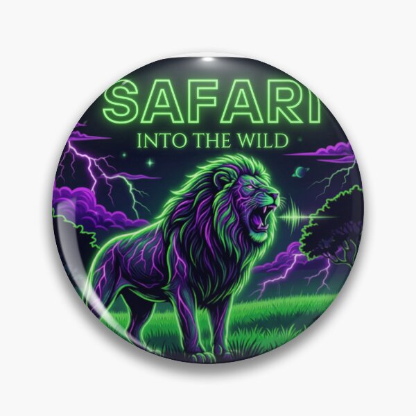 Item preview, Neon Safari Lion Into The Wild designed and sold by DervoTeck2767.