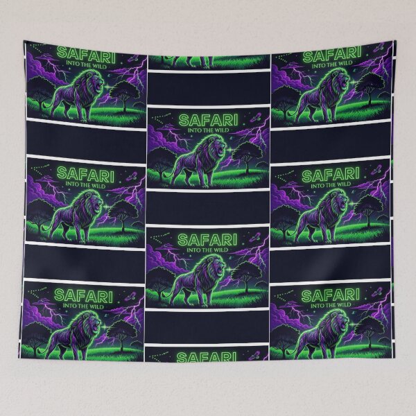 Item preview, Neon Safari Lion Into The Wild designed and sold by DervoTeck2767.