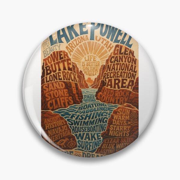 Item preview, Lake Powell Arizona Glen Canyon Adventure Travel Typography designed and sold by Places On Earth.