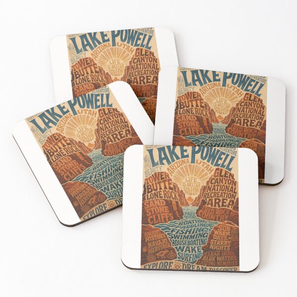 Item preview, Lake Powell Arizona Glen Canyon Adventure Travel Typography designed and sold by Places On Earth.