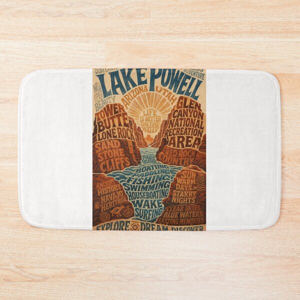 Item preview, Lake Powell Arizona Glen Canyon Adventure Travel Typography designed and sold by Places On Earth.