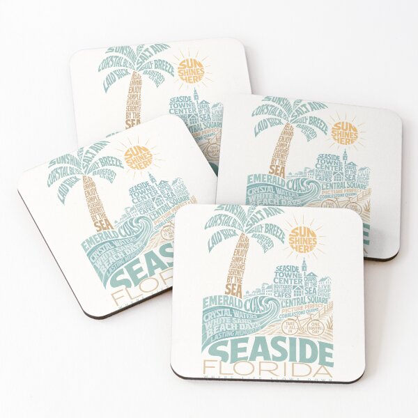 Item preview, Seaside Florida Emerald Coast Beach Town Travel Typography designed and sold by Places On Earth.